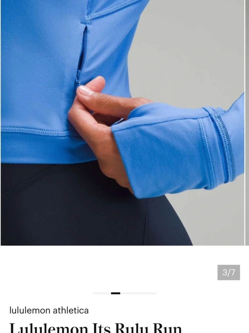 lululemon athletica long-sleeve half-zip top in bright blue - Picture 3 of 10